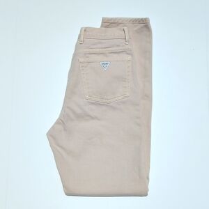 Guess 90's Vintage High Waisted Tapered Leg Slim Fit Mom Jeans Beige Size 30